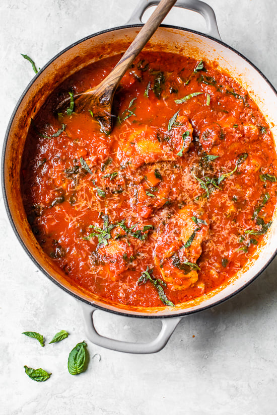 A Pot of Chicken Cacciatore