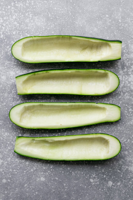 hollow out zucchini