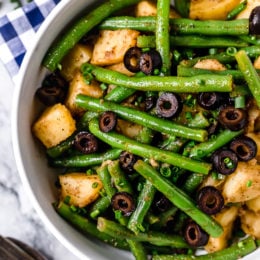 This Potato and Green Bean Salad with balsamic vinaigrette is a delicious mayo-free potato salad, perfect for potlucks and a great side dish with anything you're grilling!
