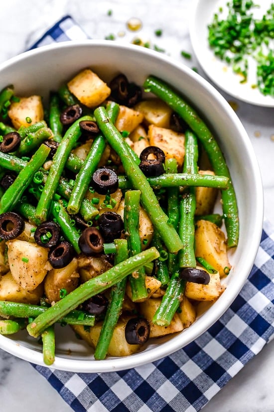 This Potato and Green Bean Salad with balsamic vinaigrette is a delicious mayo-free potato salad, perfect for potlucks and a great side dish with anything you're grilling!