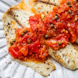 Broiled Tilapia with Tomato Caper Sauce