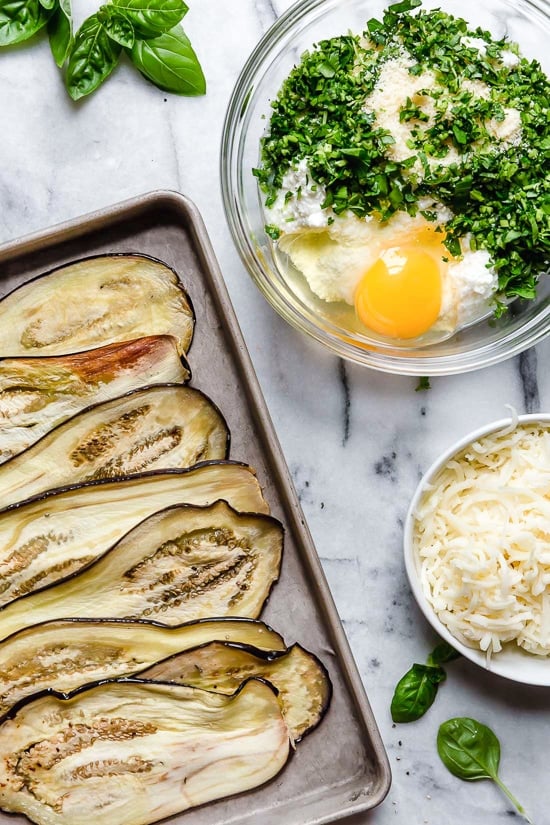 This Lighter Eggplant Parmesan is one of my favorite ways to eat eggplant. No breading, just eggplant, cheese and marinara.