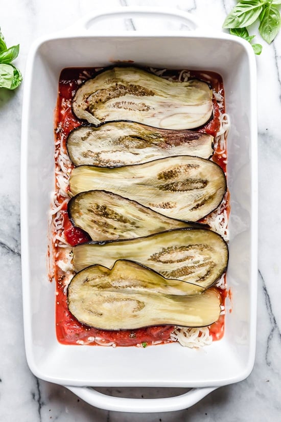 This Lighter Eggplant Parmesan is one of my favorite ways to eat eggplant. No breading, just eggplant, cheese and marinara.