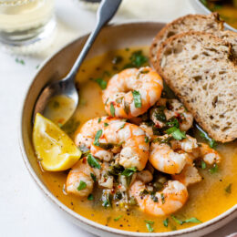 Drunken Shrimp with bread