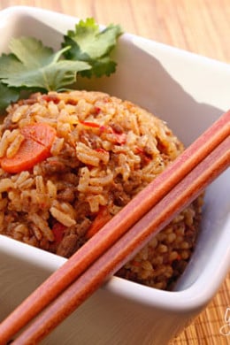 I love a good rice dish, and I love spicy beef so this recipe sounded like something I would enjoy.