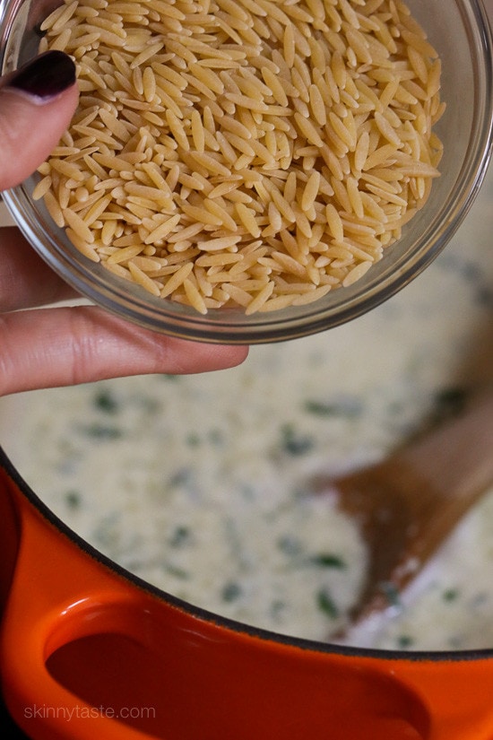 Stracciatella soup is a really quick Italian classic made with chicken broth, egg, parmesan, fresh spinach and orzo. Basically an Italian egg drop soup, which takes under twenty minutes to make so it's perfect for any weeknight.