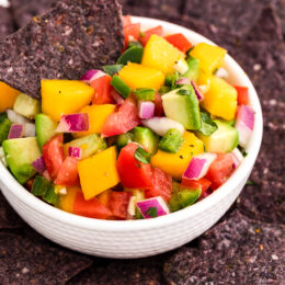 Avocado Mango Salsa with chips