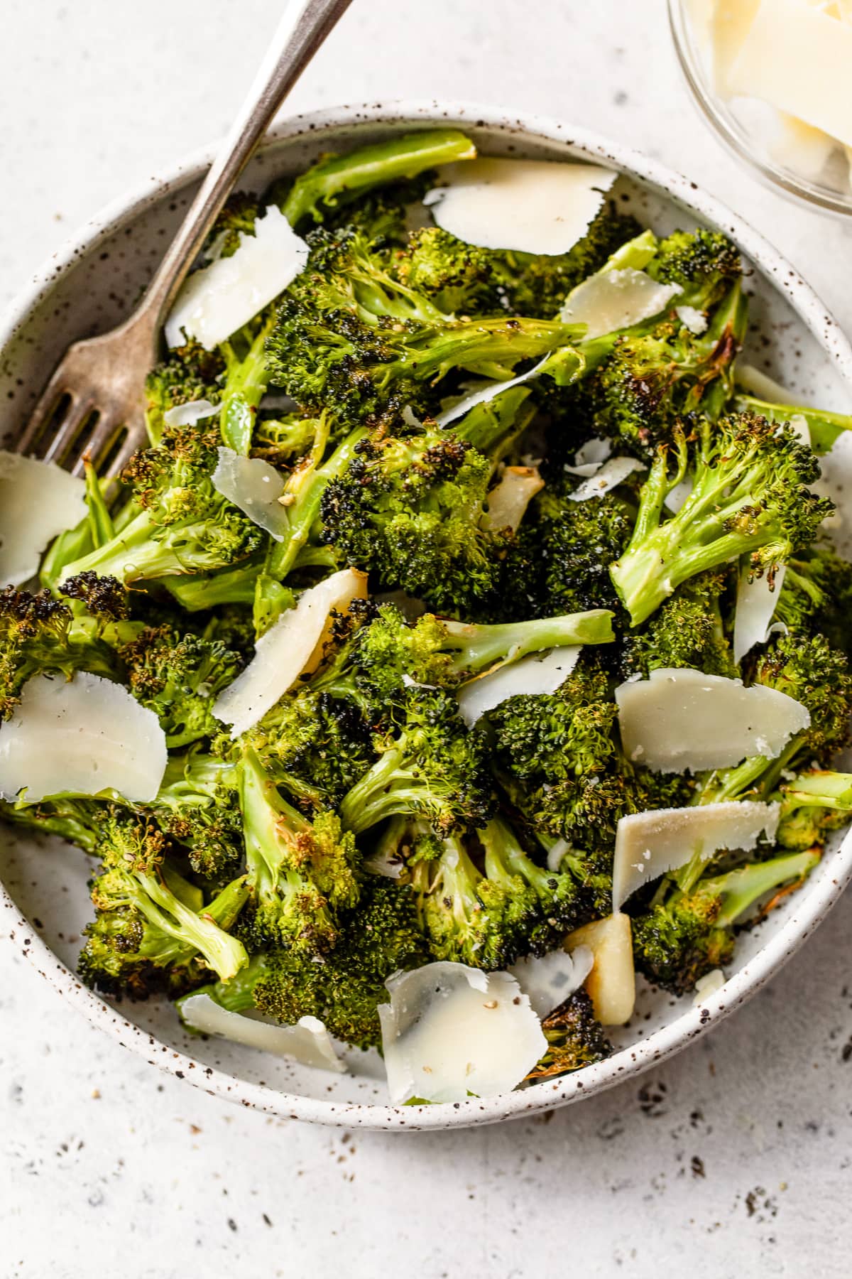 roasted broccoli with shaved parmesan