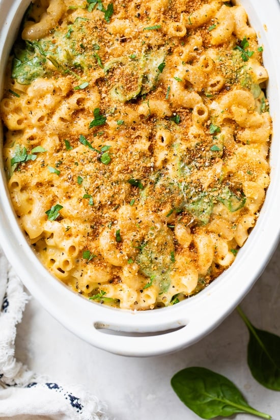 Pour it into a casserole dish and top with panko. Bake.