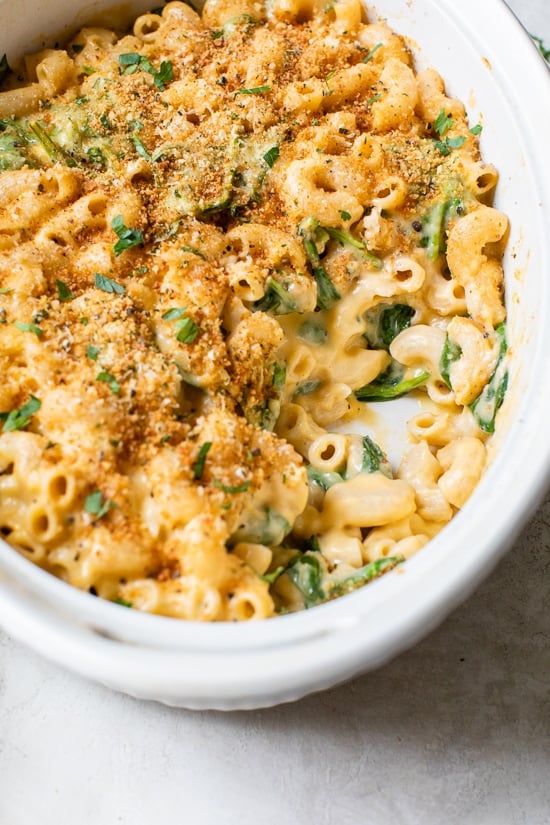 Mac and Cheese with spinach