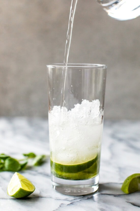 Add seltzer or soda.