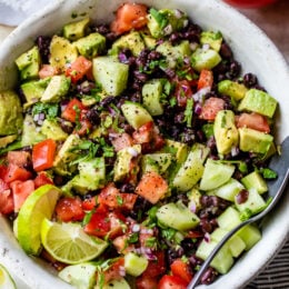 Black Bean, Avocado, Cucumber, and Tomato Salad
