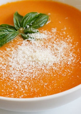 Fresh summer "Oh My God That Was Good" tomato bisque. Although you don't typically think of having tomato soup in August, I think it's the perfect time to make it.