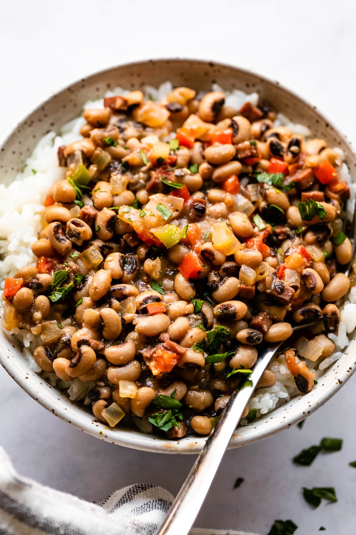 Slow Cooker Black Eyed Peas with Ham