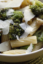 This easy and quick pasta dish is a guaranteed way to get picky eaters to love their broccoli, just roast it with garlic and olive oil!