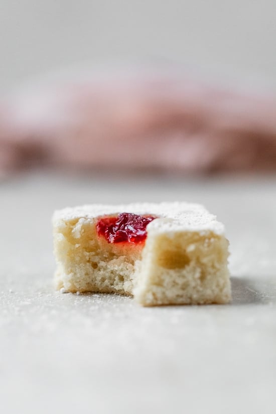 Strawberry Squares, these delicious baked treats are easy to make, feel free to use your favorite pie filling flavor!