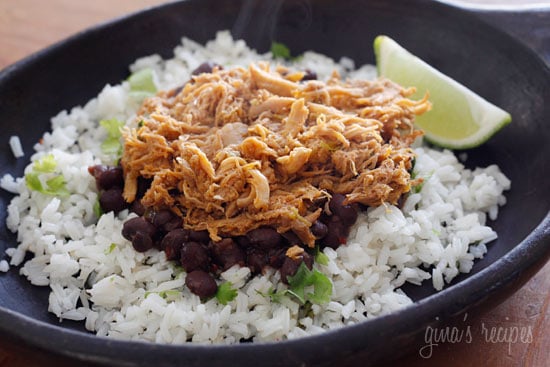 Sweet and spicy slow cooked barbacao pork sweetened with brown sugar, cola, chipotle chilies, green chilies, cumin and spices. Delicious over cilantro lime rice and black beans.