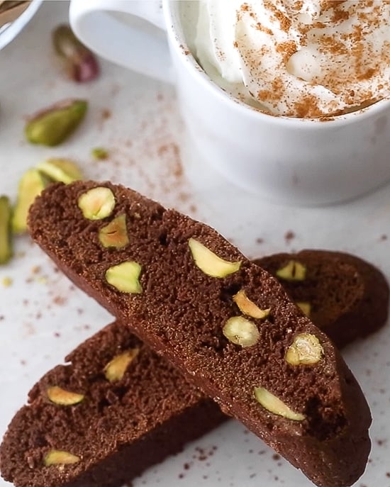 Chocolate Pistachio Biscotti