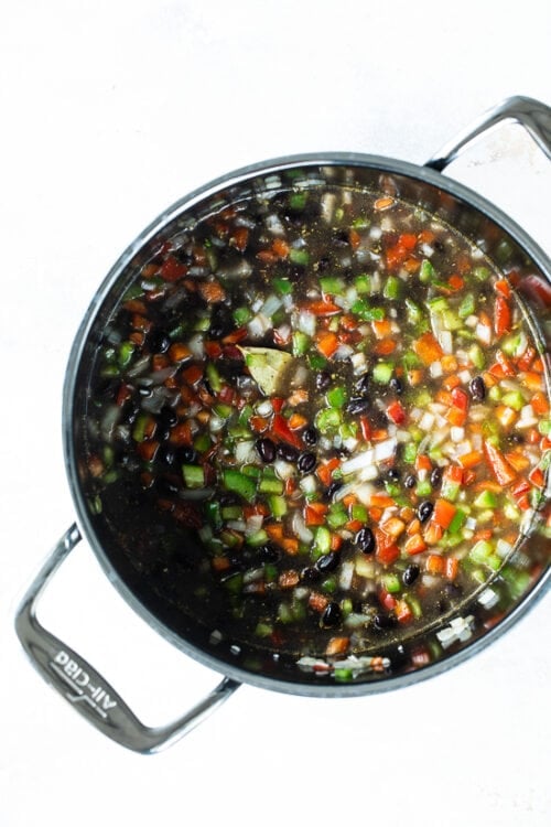 sauted veggies for rice and beans