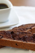 If you're a chocolate lover, then these chocolate chocolate chip biscotti cookies are the perfect grown up cookie.