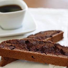 If you're a chocolate lover, then these chocolate chocolate chip biscotti cookies are the perfect grown up cookie.