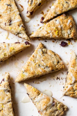 Lemon Cranberry Scones with Glaze