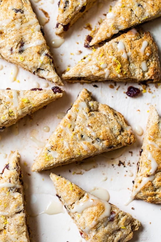 Lemon Cranberry Scones with Glaze