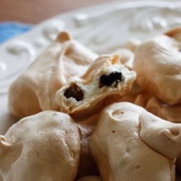 Black and white chocolate chip meringue cookies are perfect for your sweet tooth. They're light, airy, melt in your mouth, low fat, gluten-free and delicious!