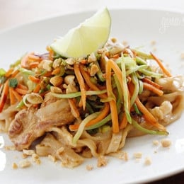 Asian peanut noodles with chicken