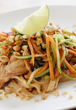 Asian peanut noodles with chicken