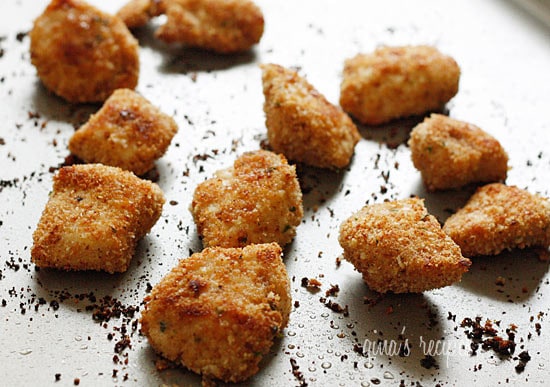 Healthy Baked Chicken Nuggets are made with chunks of chicken breasts coated in breadcrumbs and parmesan cheese then baked until golden. An easy homemade chicken recipe for toddlers and adults!