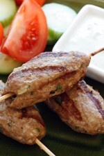 If you're looking for something different to make at your next BBQ, give these Middle Eastern inspired turkey kebabs a try! A cross between a grilled meatball and a hamburger on a stick. You can skip the stick if you wish or even cook them in a skillet, but with Memorial Day around the corner, I thought these would be fun!