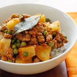 Spring peas, ground turkey, cumin, cilantro and potatoes come together to create this quick comforting weeknight dish.