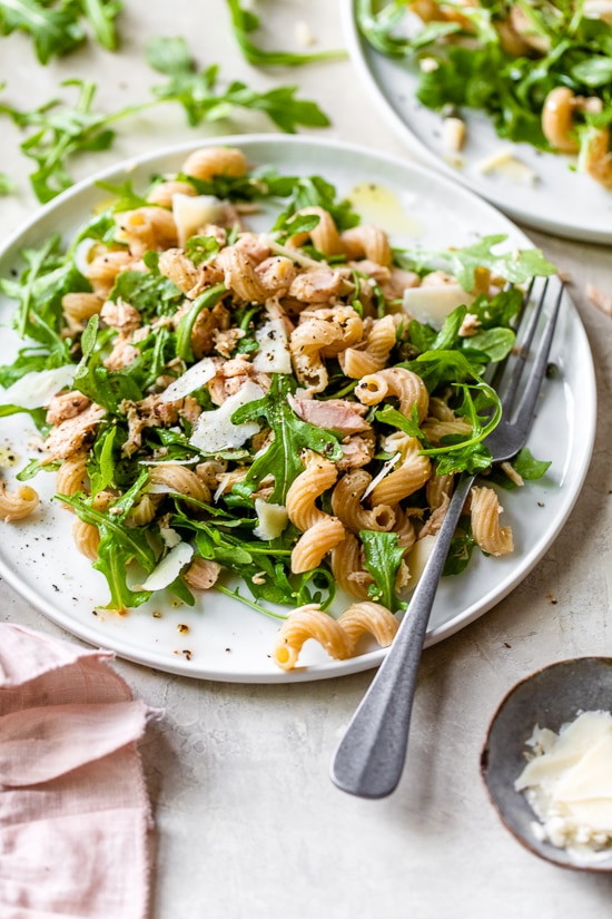 Cold Tuna Macaroni Salad with Arugula