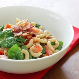 Dads like bacon so I thought a bacon, lettuce and tomato summer pasta salad would be a perfect side dish for your Father's Day picnic. The L in this BLT salad should really be an S but I didn't like the sound of a BST.