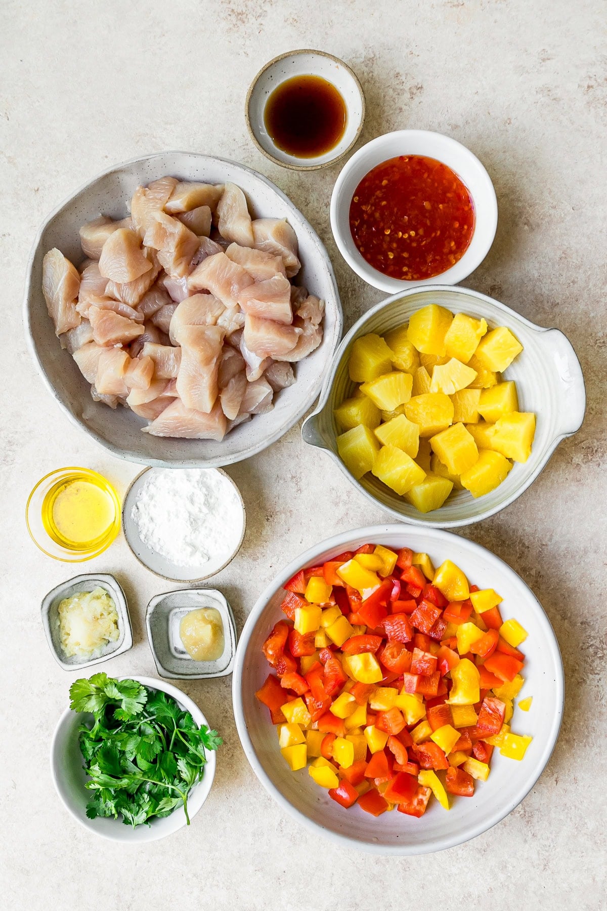Ingredients for Chicken and Pineapple Stir Fry