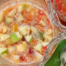 Salpicón is a fresh homemade Colombian fruit beverage. It's served cold and loaded with chopped fruit such as watermelon, papaya, strawberries, pineapple, oranges, apples, bananas and carbonated soda.