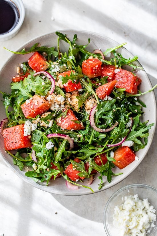 Watermelon Arugula and Feta Salad