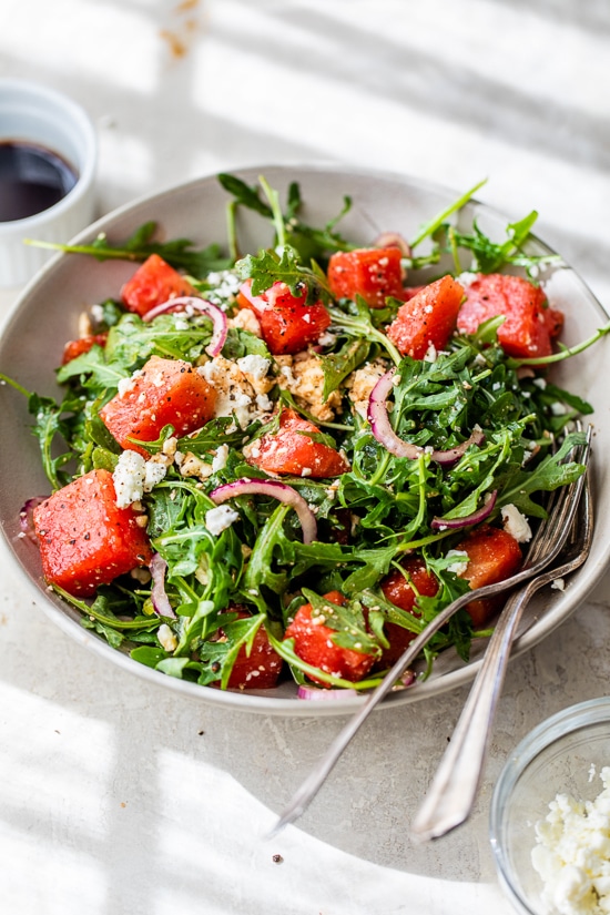 Watermelon Arugula and Feta Salad