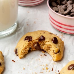 chocolate chip cookies and milk