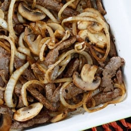 steak onions and mushrooms