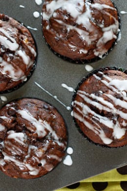 Any chocolate lovers out there? These double chocolate muffins made with bananas, chocolate chips and cocoa powder are moist and choco-licious! If you like the thought of eating chocolate for breakfast, then this is for you!