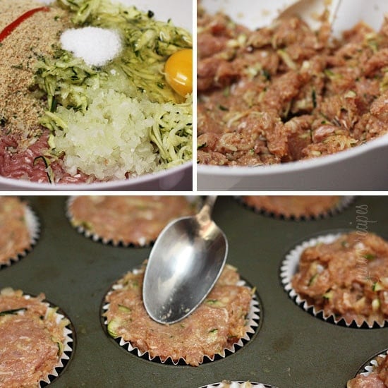 What can be cuter than mini turkey meatloaf cupcakes topped with skinny mashed potato "frosting". A family friendly meal everyone will love (and no one will guess there are vegetables hiding in the meatloaf)!