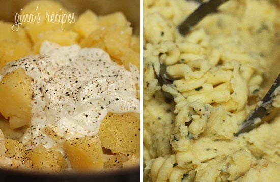 What can be cuter than mini turkey meatloaf cupcakes topped with skinny mashed potato "frosting". A family friendly meal everyone will love (and no one will guess there are vegetables hiding in the meatloaf)!