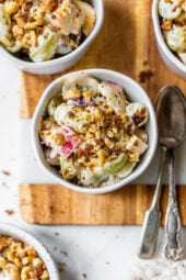 Fall Fruit Salad with apples and grapes in a bowl.