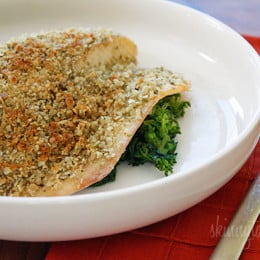 Tilapia filets topped with crushed pumpkin seeds, panko and seasonings, then baked until golden. This is super easy to make and is ready in less than 30 minutes.