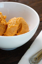Pumpkin Ice Cream – All the flavors you love about pumpkin pie, only frozen! This sherbet is creamy and perfectly spiced, made with milk, pumpkin puree, and spices.