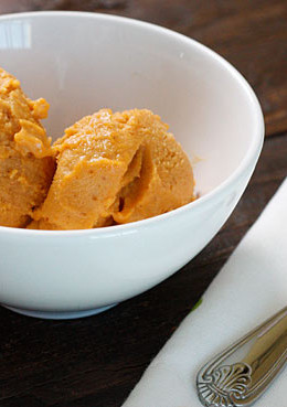 Pumpkin Ice Cream – All the flavors you love about pumpkin pie, only frozen! This sherbet is creamy and perfectly spiced, made with milk, pumpkin puree, and spices.