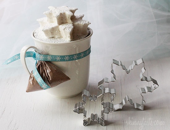 What can be better than warming up to a hot cup of cocoa on a chilly night topped with homemade vanilla bean marshmallows cut out in the shape of a snowflake!