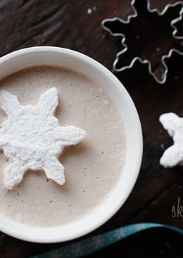 What can be better than warming up to a hot cup of cocoa on a chilly night topped with homemade vanilla bean marshmallows cut out in the shape of a snowflake!